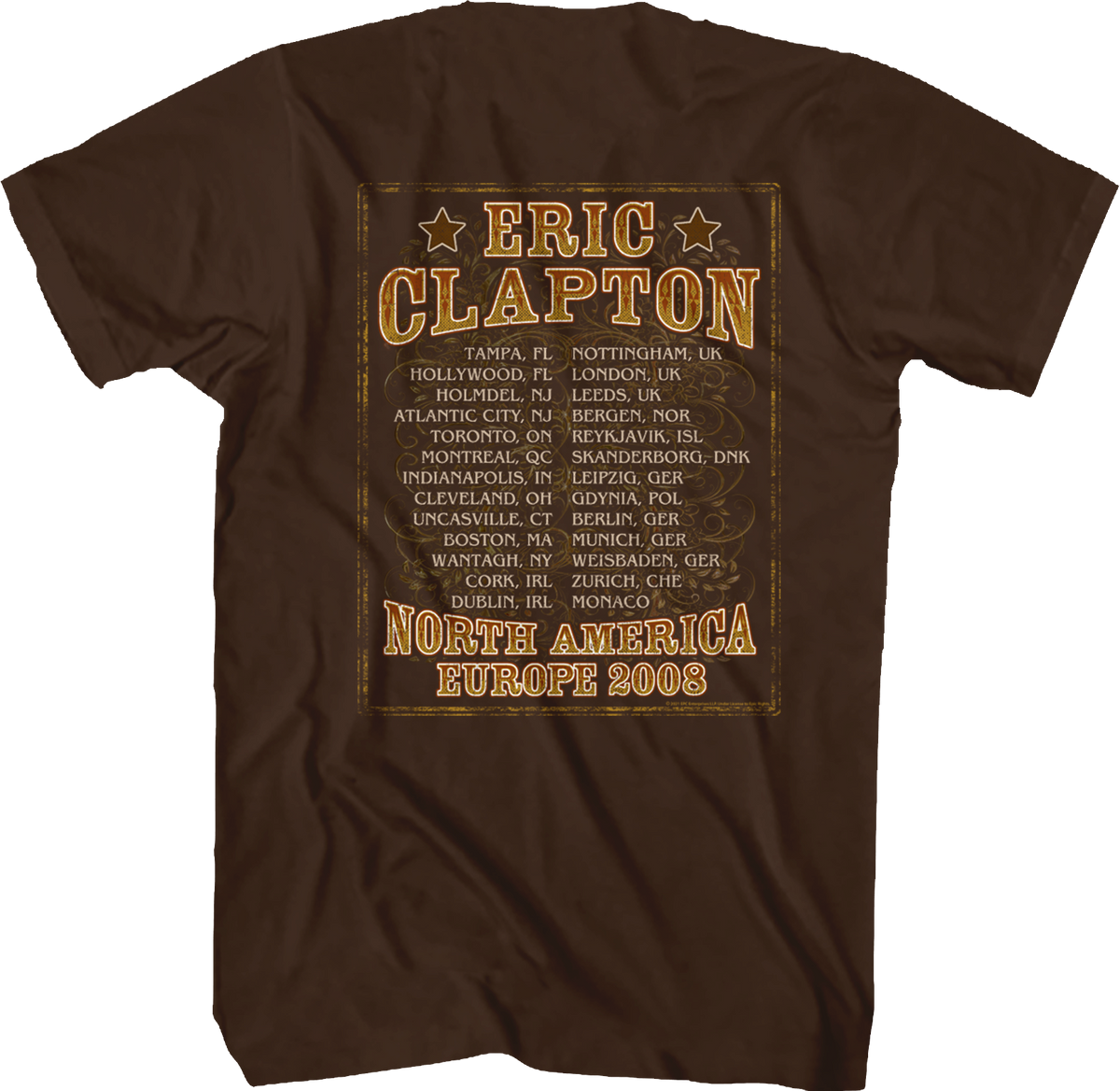 2008 Tour Eric Clapton T-Shirt product image 3