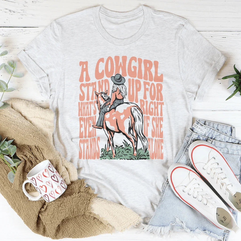 A Cowgirl Stand Up For What's Right Even If She Stands product image 2
