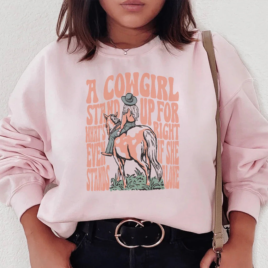A Cowgirl Stand Up For What's Right Even If She Stands product image 4