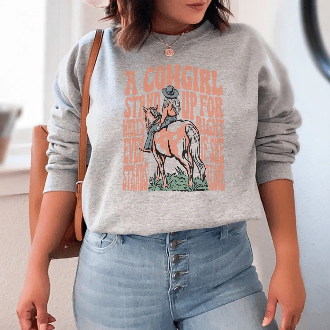 A Cowgirl Stand Up For What's Right Even If She Stands product image 2