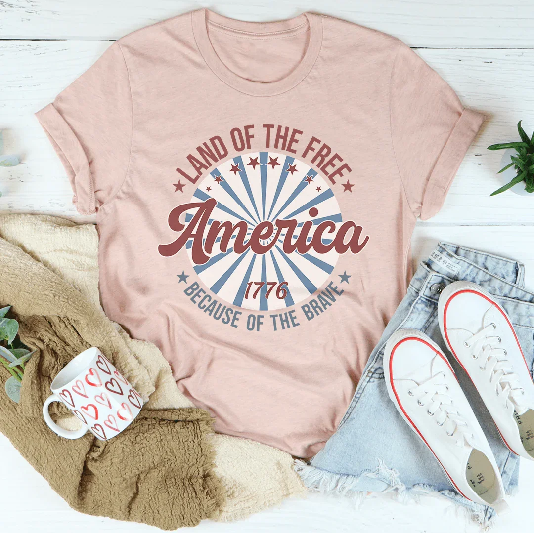 America Land Of The Free Because Of Brave 1776 Tee product image 2