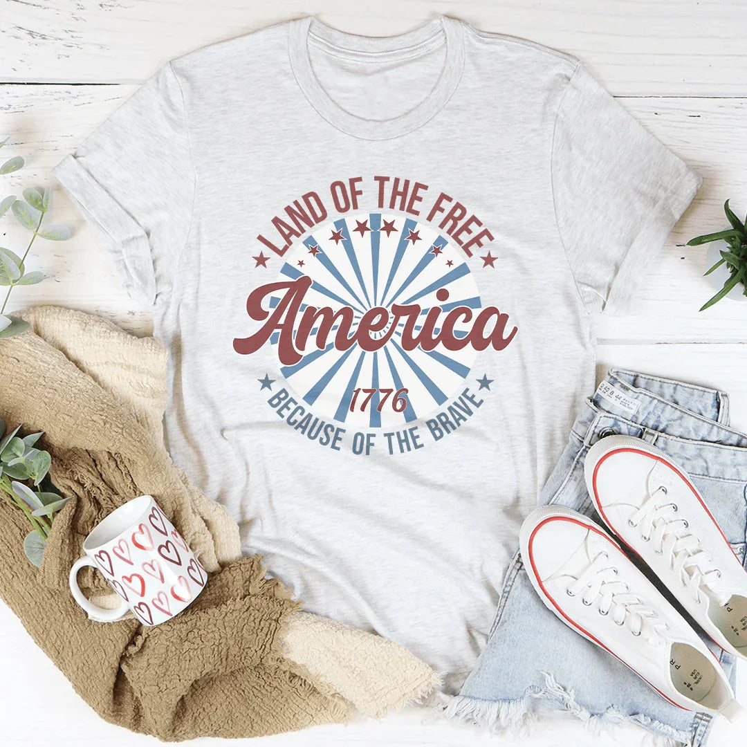 America Land Of The Free Because Of Brave 1776 Tee product image 4