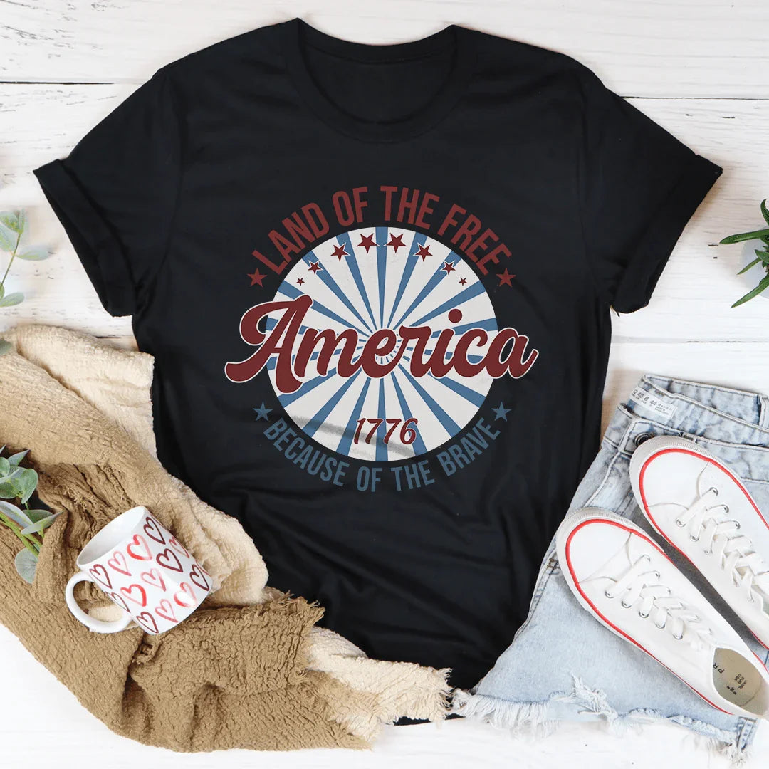 America Land Of The Free Because Of Brave 1776 Tee product image 1