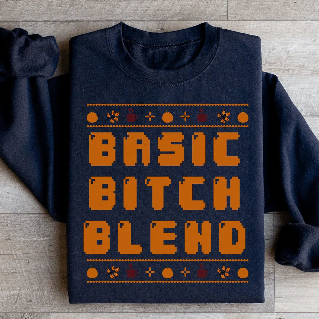\"Basic Bitch Blend\" – Retro Fall Pumpkin Spice Graphic Crewneck