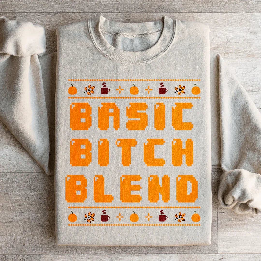 \"Basic Bitch Blend\" – Retro Fall Pumpkin Spice Graphic Crewneck