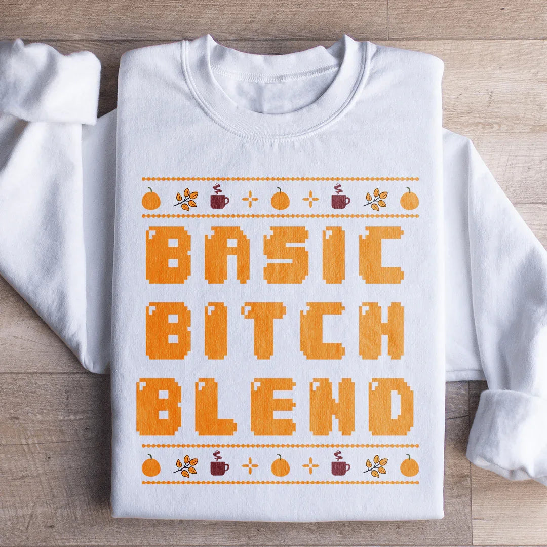 \"Basic Bitch Blend\" – Retro Fall Pumpkin Spice Graphic Crewneck
