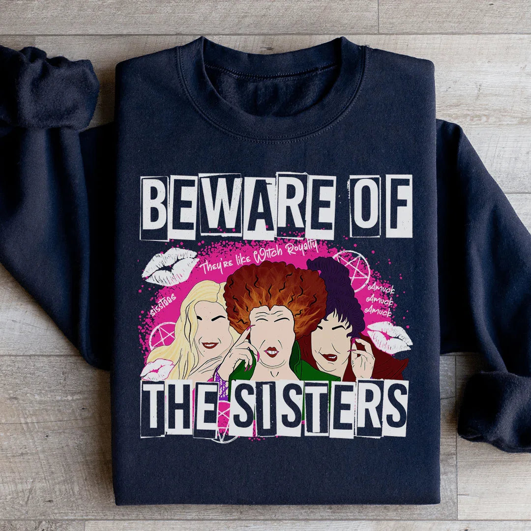 Pop Art Halloween Graphic Fleece – \"Beware Of The Sisters\" product image 4