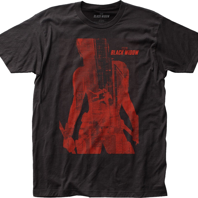 Black Widow Silhouette Marvel Comics T-Shirt product image 1