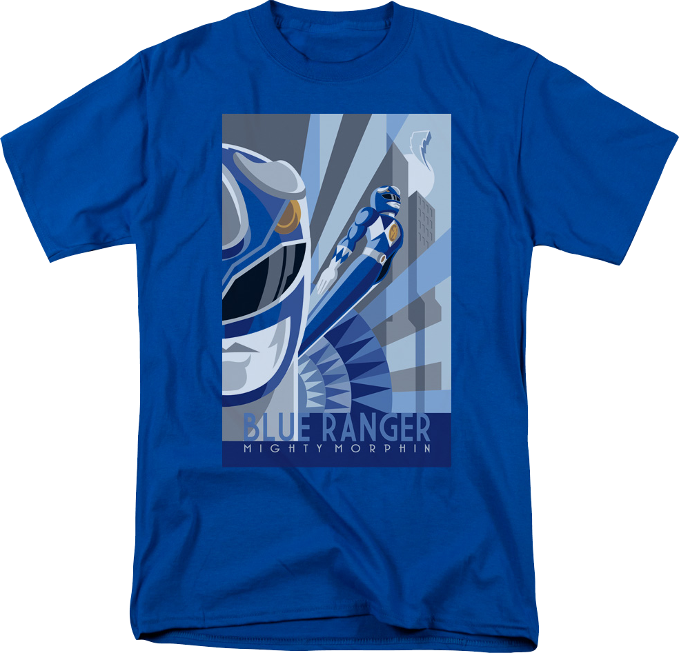 Blue Ranger Poster Mighty Morphin Power Rangers T-Shirt