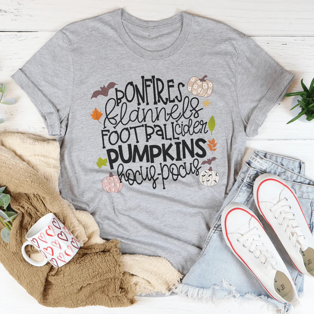 Bonfires Flannels Football Cider Pumpkins Hocus Pocus Tee product image 2