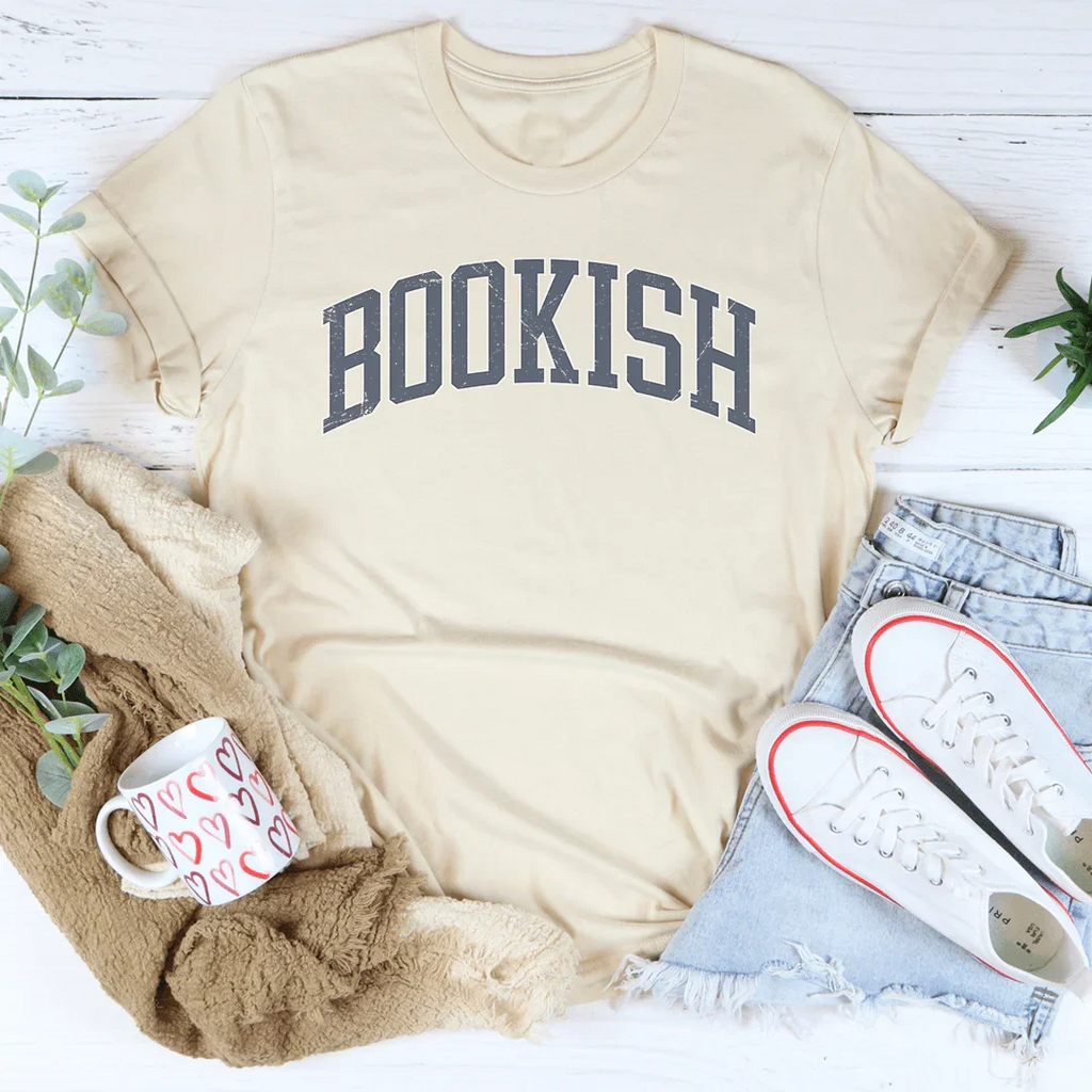 Minimalist Book Lover Top – "Bookish" Retro Serif Graphic product image 4