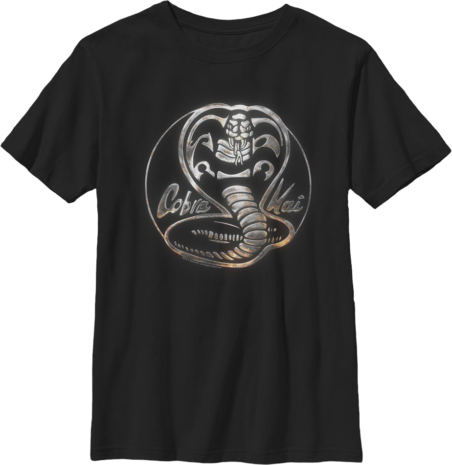 Boys Youth Faux Chrome Logo Cobra Kai Shirt product image 1