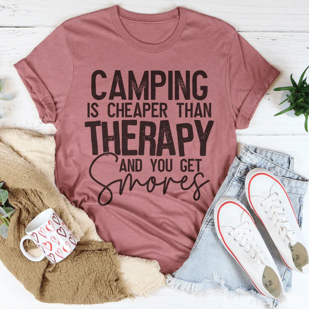 Camping Is Cheaper Than Therapy And You Get Smores Tee product image 4