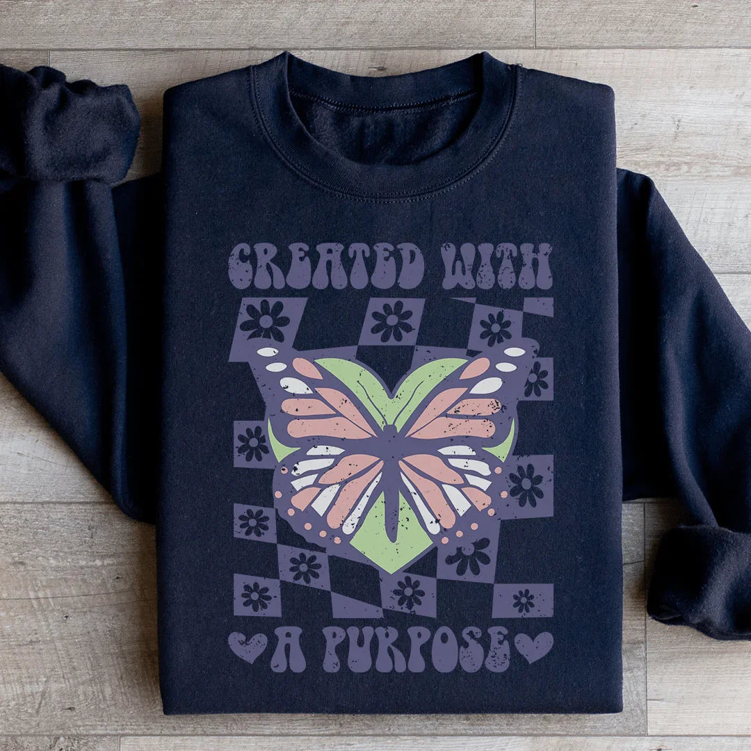 Inspirational Retro Butterfly Fleece – \"Created With A product image 3