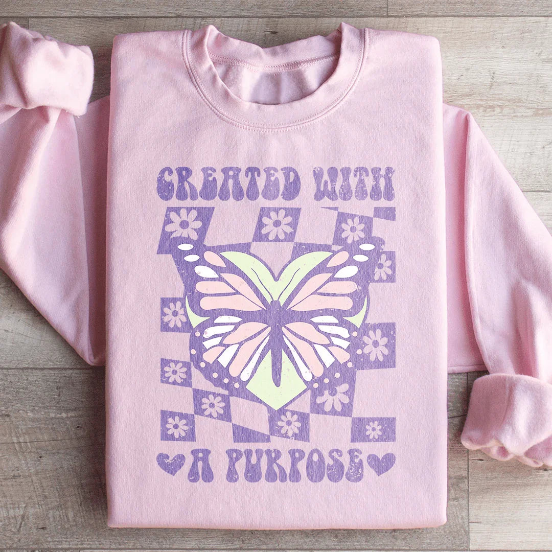 Inspirational Retro Butterfly Fleece – \"Created With A product image 1