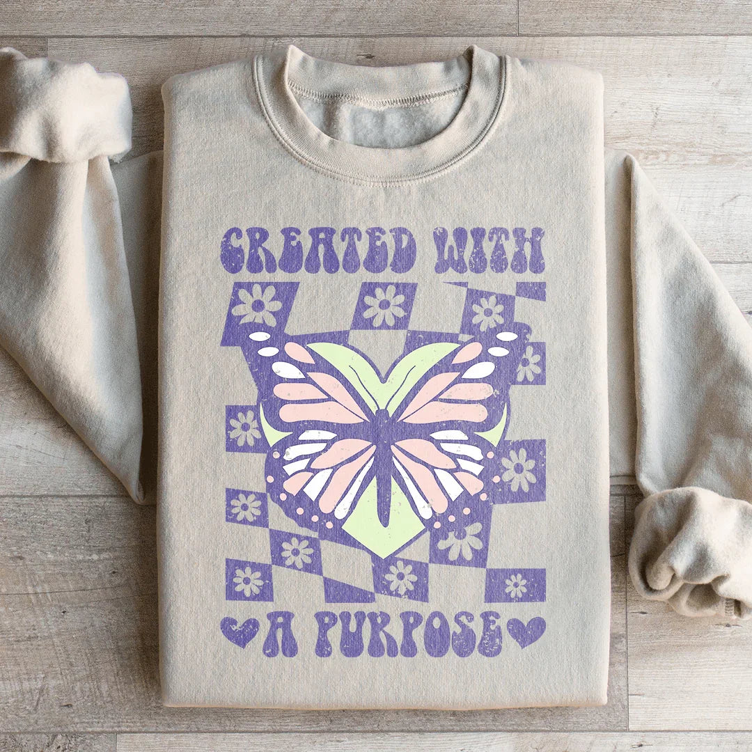 Inspirational Retro Butterfly Fleece – \"Created With A product image 4