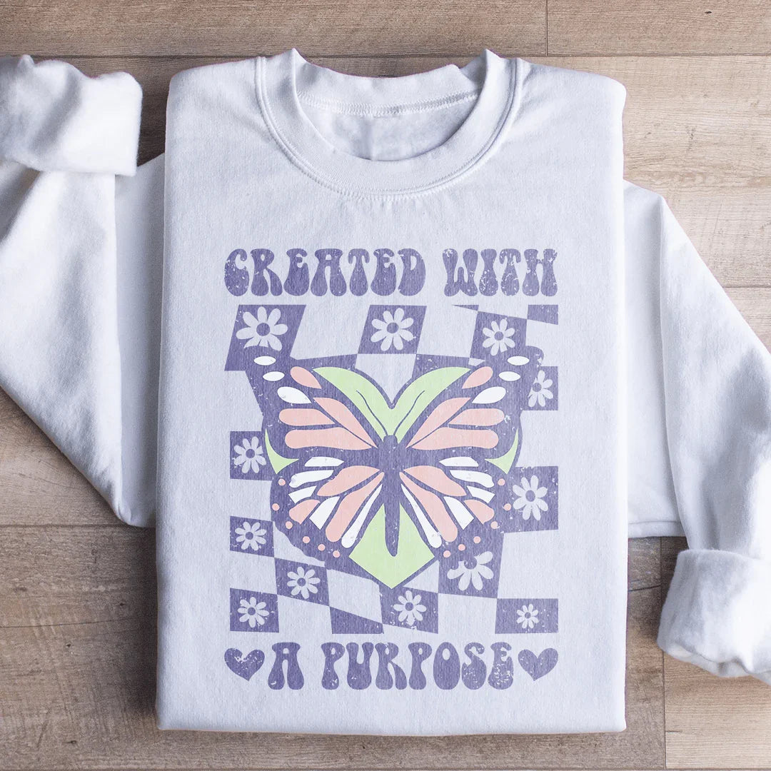 Inspirational Retro Butterfly Fleece – \"Created With A product image 2