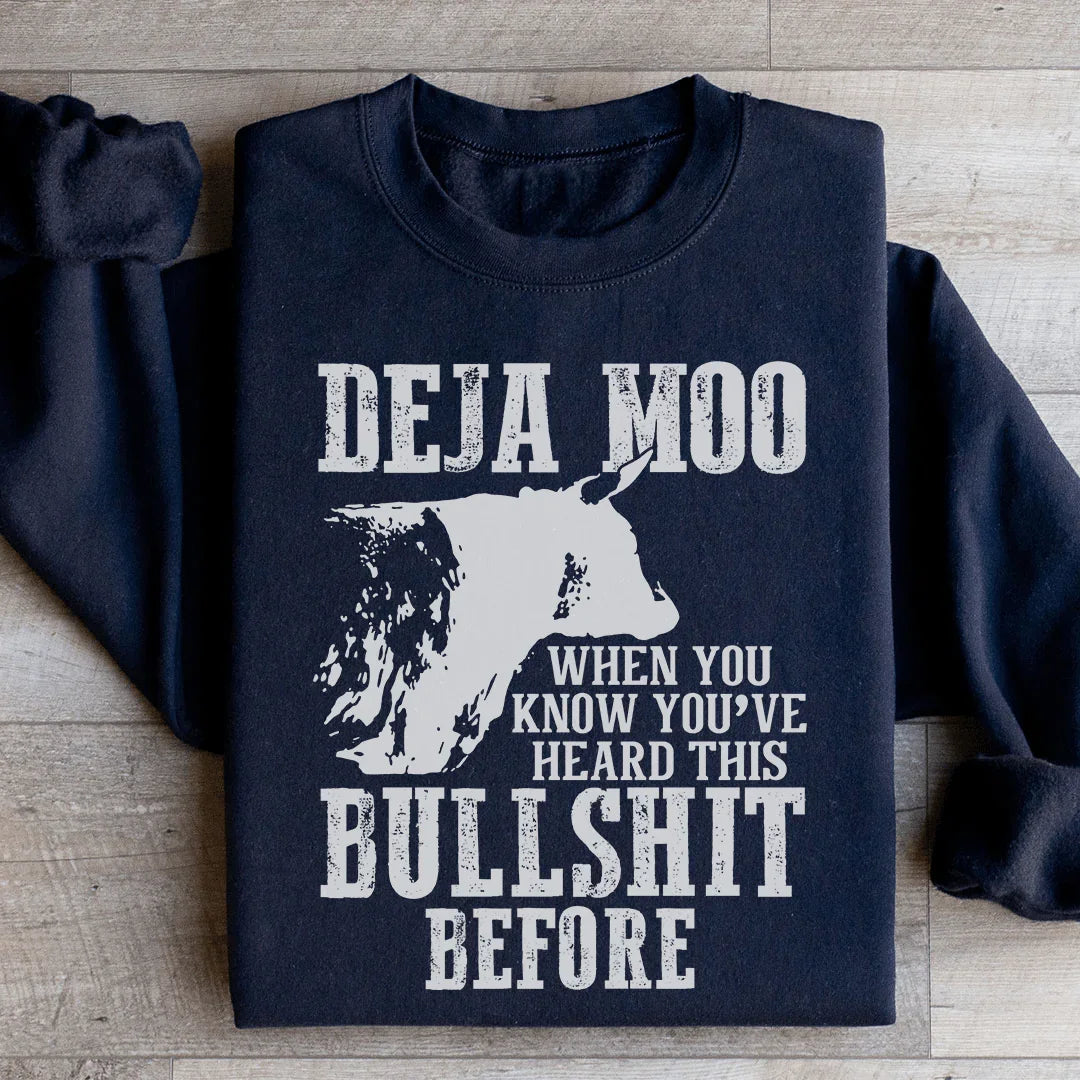 Western Country Humor Fleece Pullover – \"Deja Moo: When product image 3