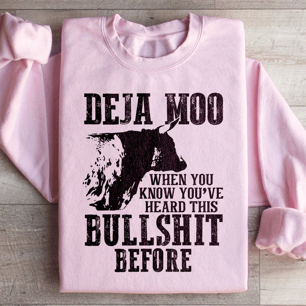 Western Country Humor Fleece Pullover – \"Deja Moo: When product image 4