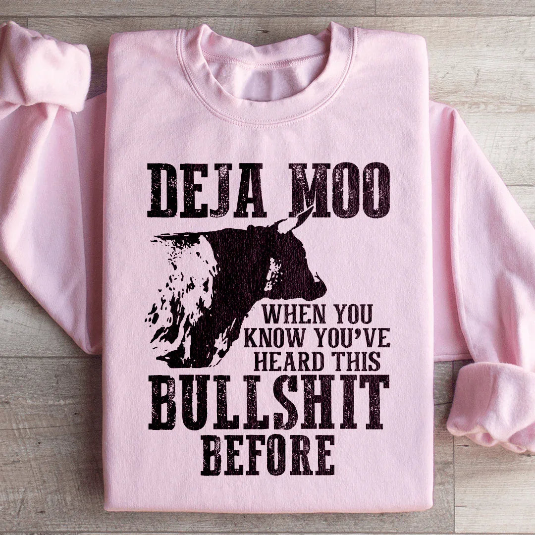 Western Country Humor Fleece Pullover – \"Deja Moo: When product image 4