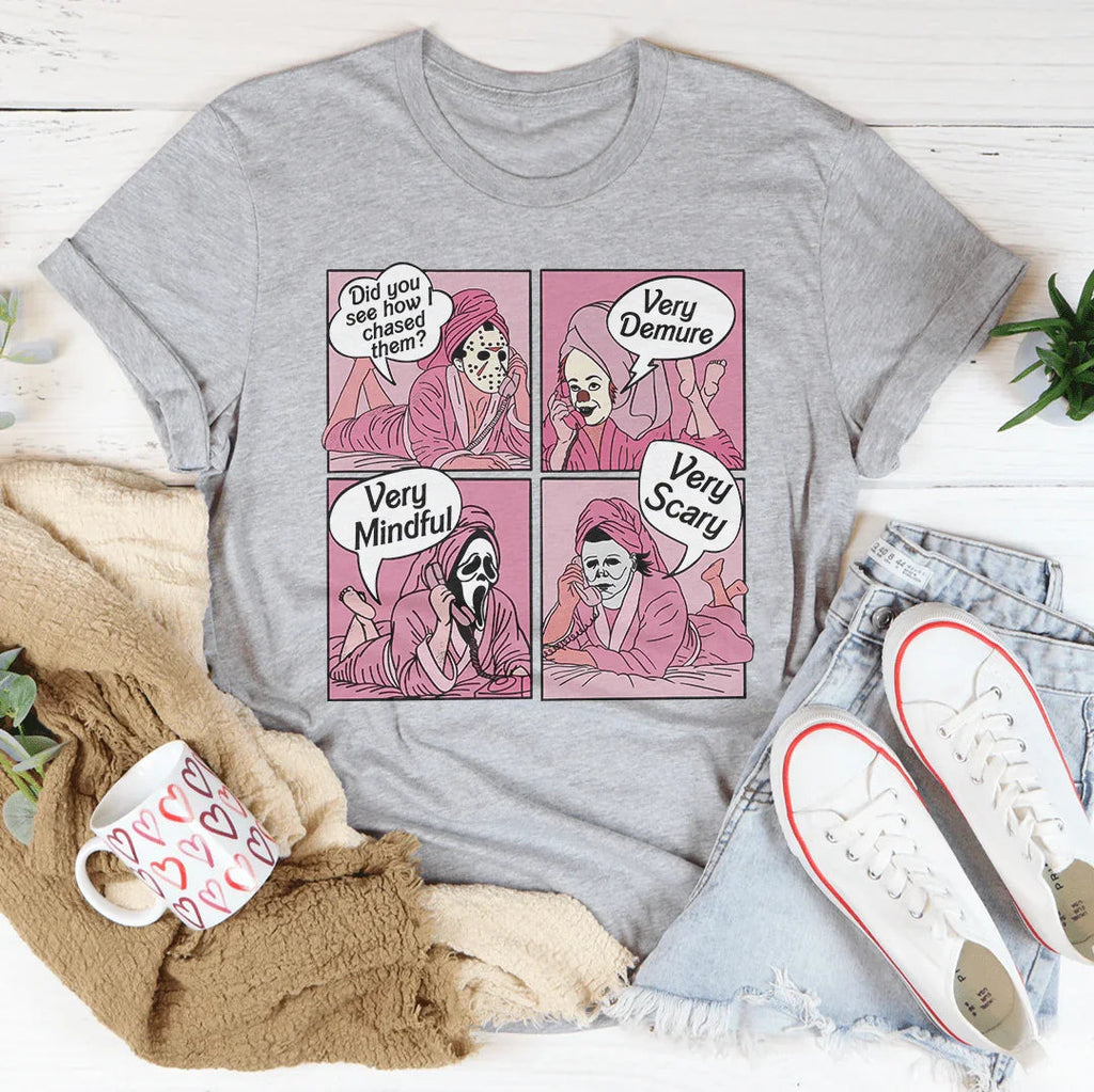 Did You See How I Chased Them Very Demure Mindful Scary Tee product image 4