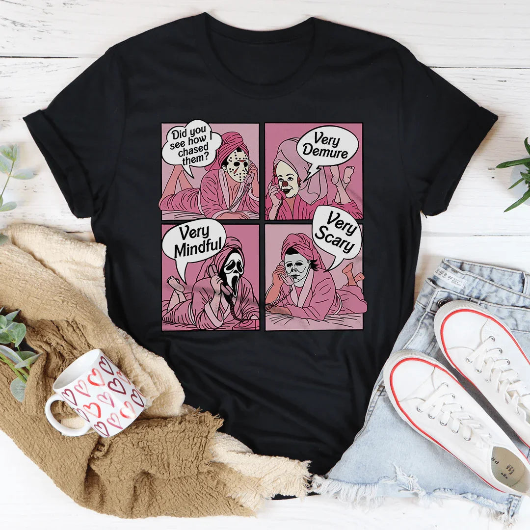 Did You See How I Chased Them Very Demure Mindful Scary Tee product image 3