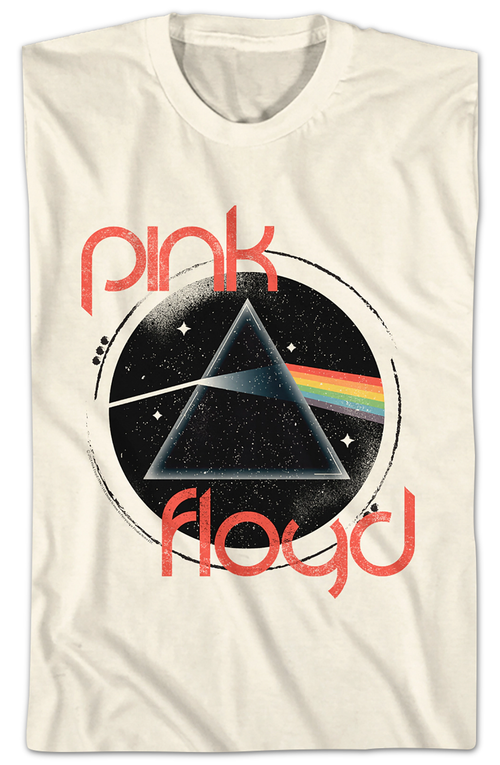 Distressed Circle Dark Side of the Moon Pink Floyd T-Shirt product image 2