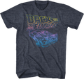 Distressed Neon Logo And DeLorean Back To The Future T-Shirt product image 1