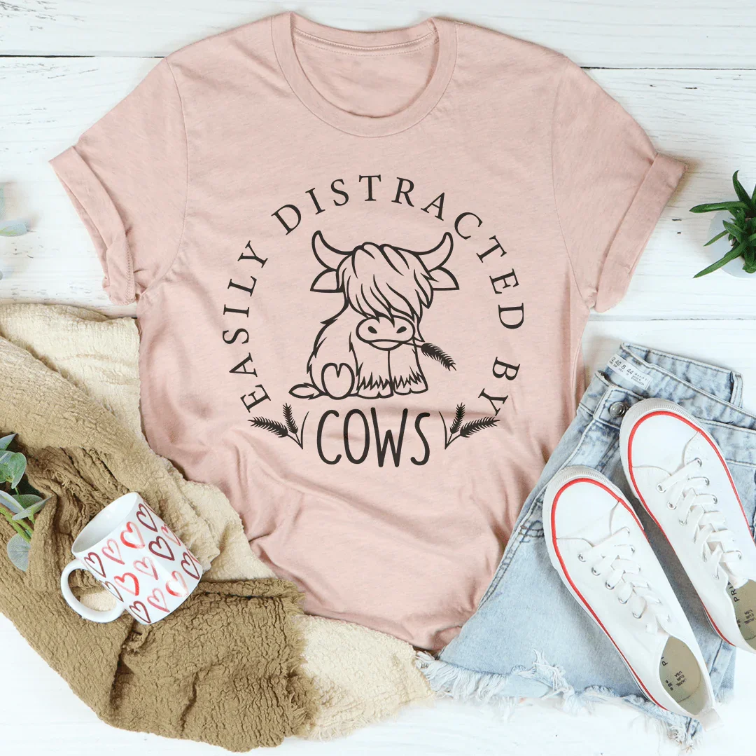 Easily Distracted By Cow Tee product image 4