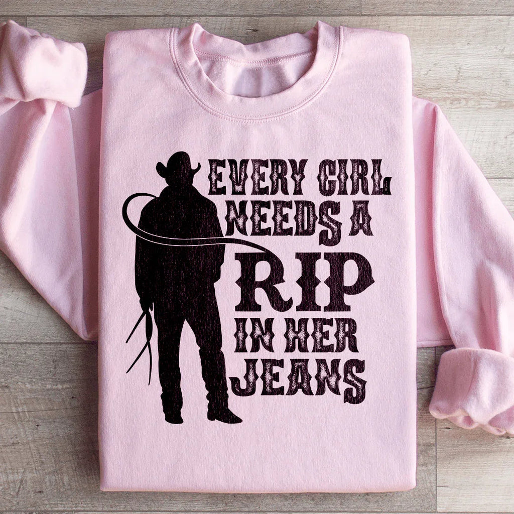 Every Girl Needs A RIP In Her Jeans Sweatshirt product image 3