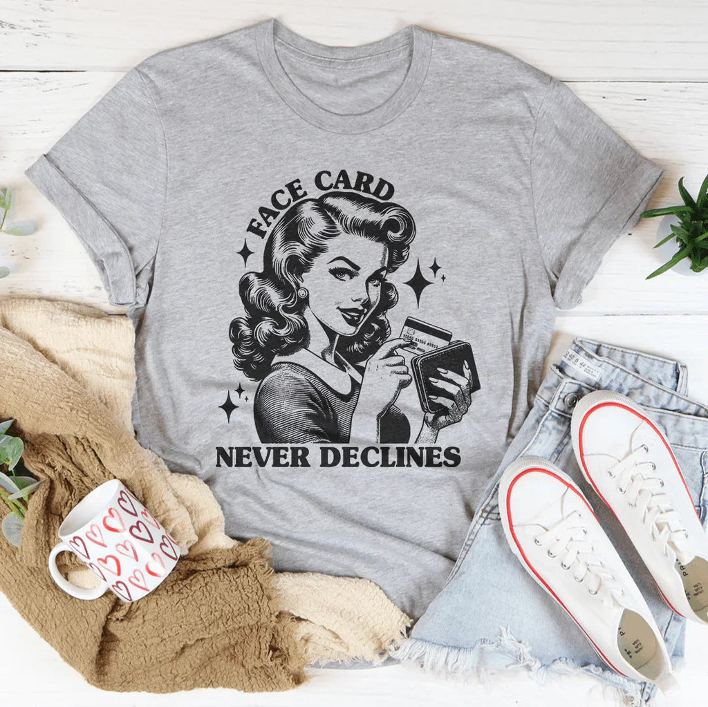 Body Confidence Short-Sleeve Tee – "Face Card Never product image 2