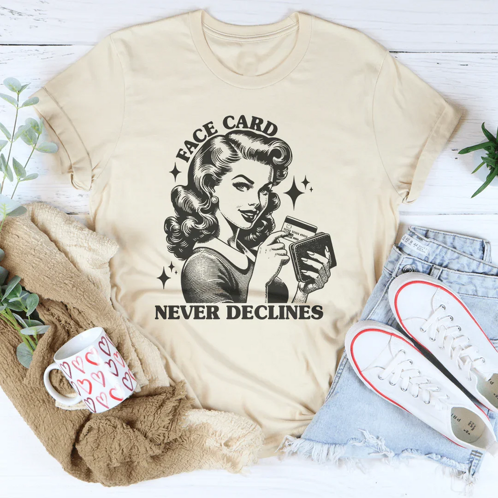Body Confidence Short-Sleeve Tee – "Face Card Never product image 1