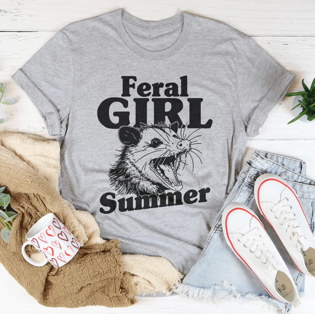 Summer Vacation Graphic Top – "Feral Girl Possum Tee product image 1