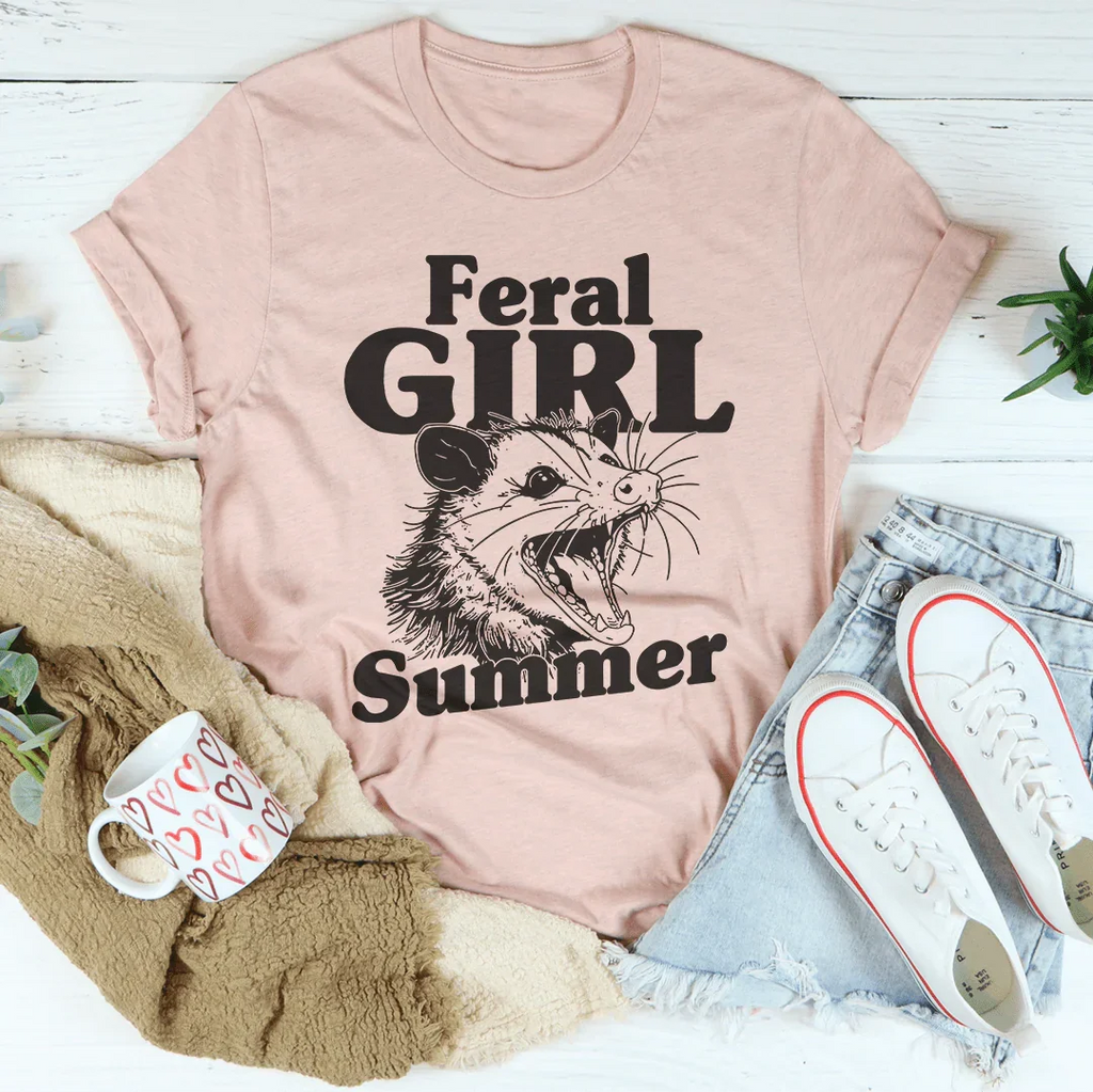 Summer Vacation Graphic Top – "Feral Girl Possum Tee product image 3