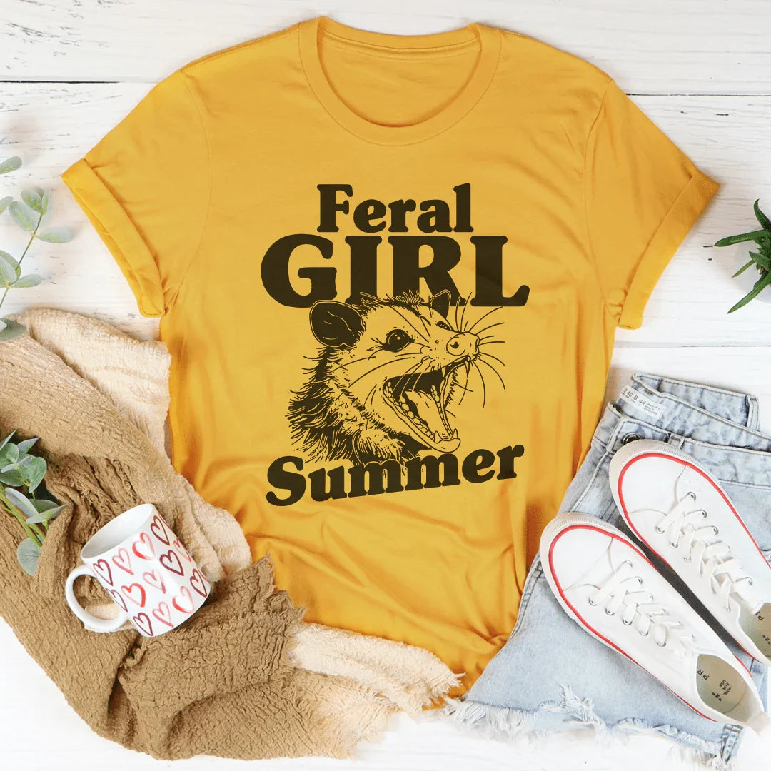 Summer Vacation Graphic Top – "Feral Girl Possum Tee product image 2