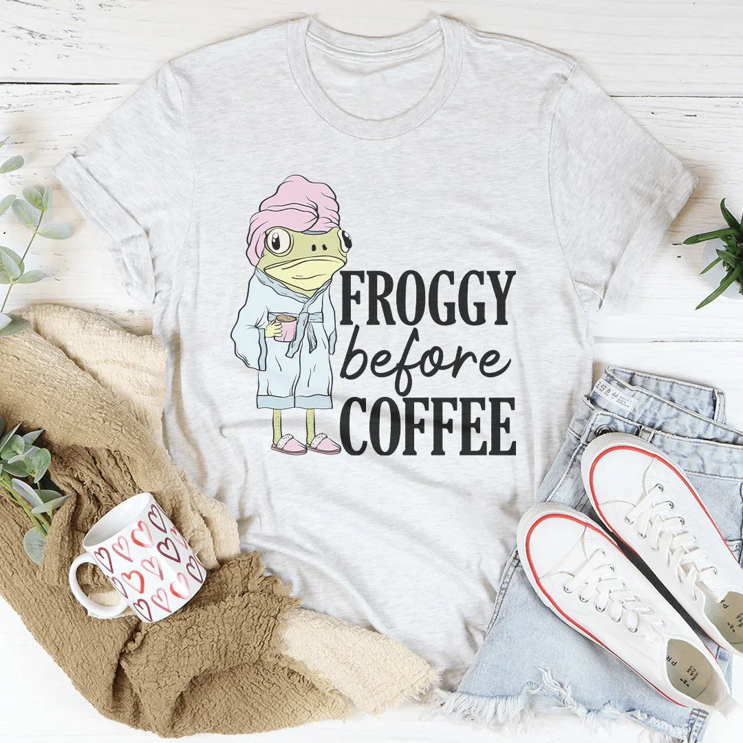 Froggy Before Coffee Tee product image 1