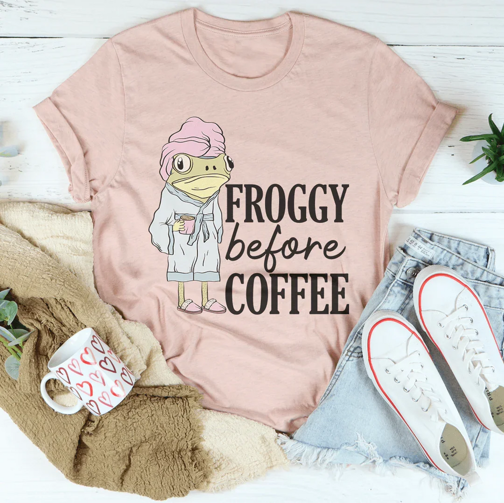 Froggy Before Coffee Tee product image 3
