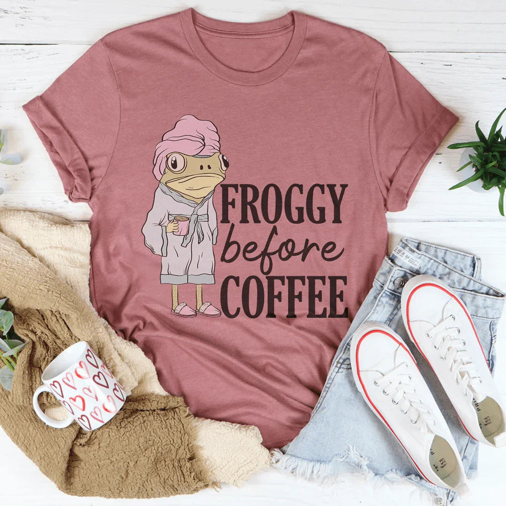 Froggy Before Coffee Tee product image 2