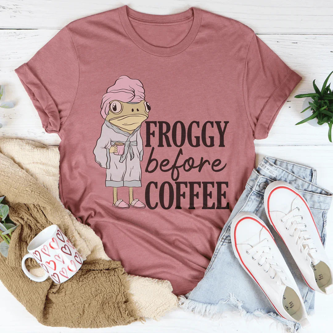 Froggy Before Coffee Tee product image 2