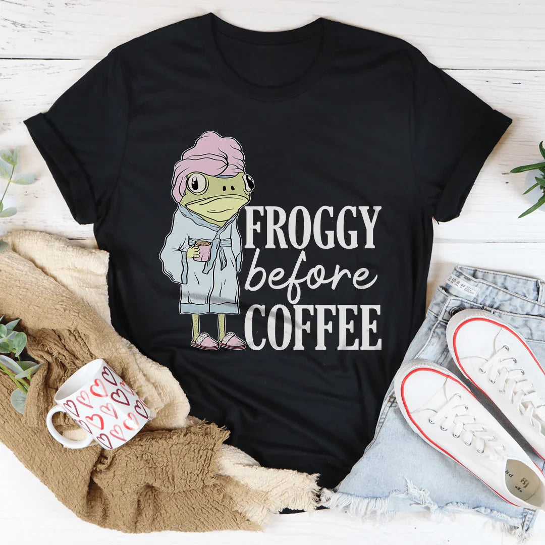 Froggy Before Coffee Tee product image 4
