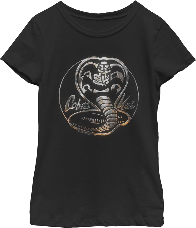 Girls Youth Faux Chrome Logo Cobra Kai Shirt product image 1