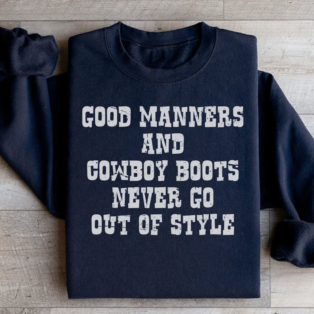 Good Manners And Cowboy Boots Sweatshirt product image 2