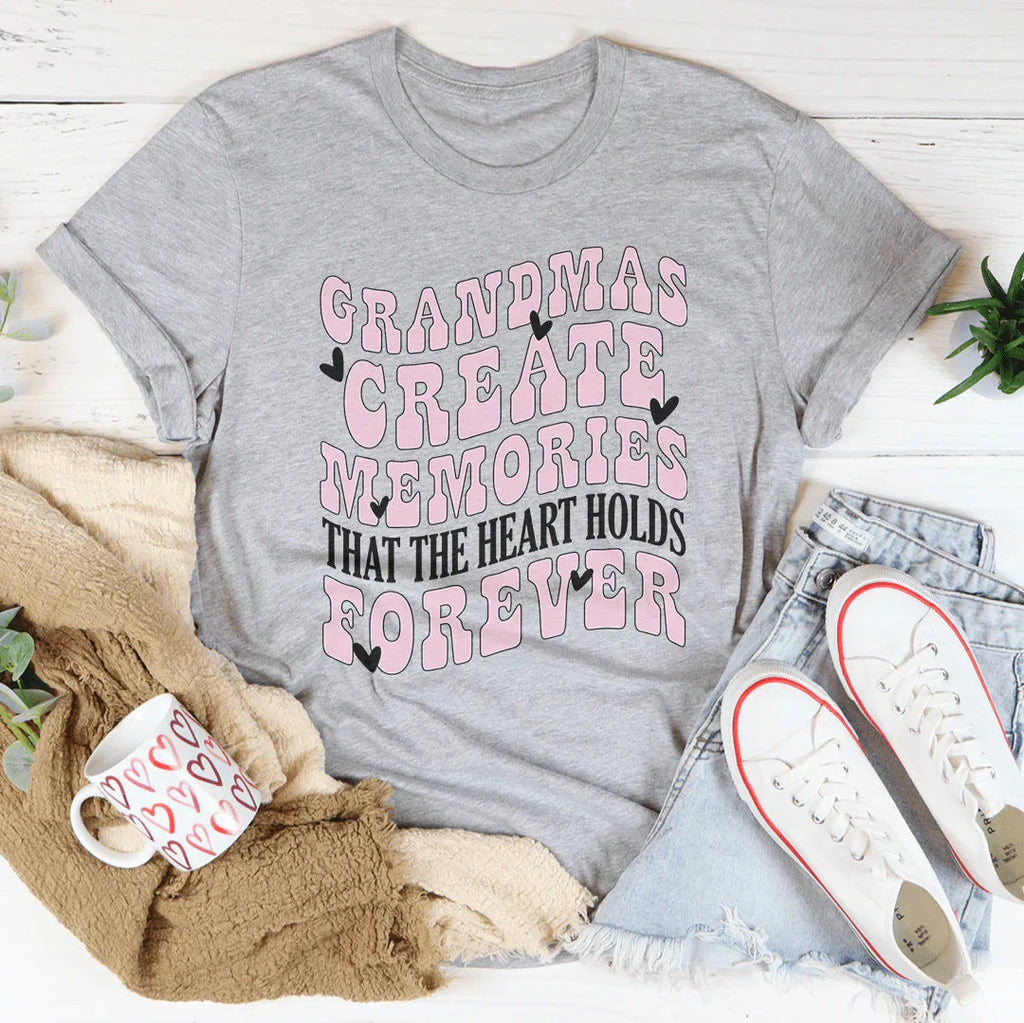 Grandmas Create Memories That The Heart Holds Forever Tee product image 3