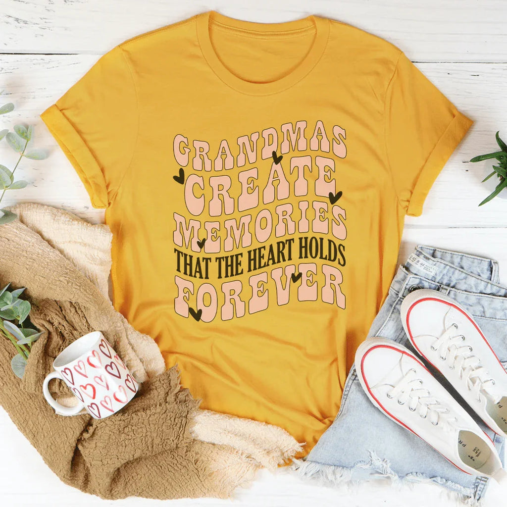 Grandmas Create Memories That The Heart Holds Forever Tee product image 2