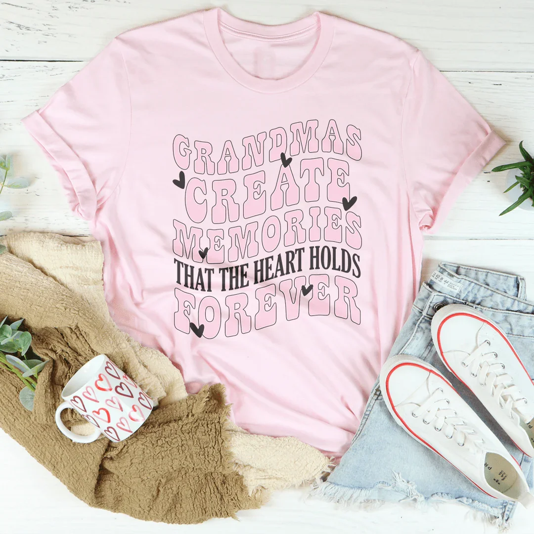 Grandmas Create Memories That The Heart Holds Forever Tee product image 4