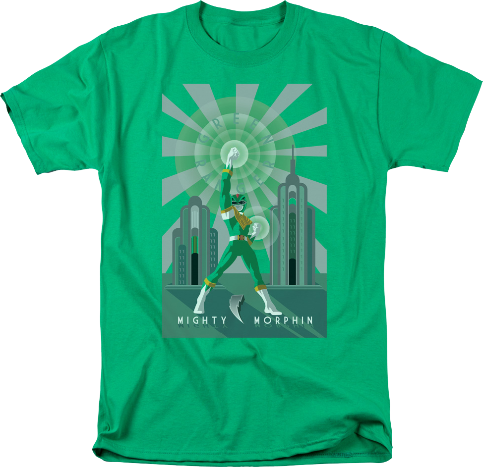 Green Ranger Poster Mighty Morphin Power Rangers T-Shirt