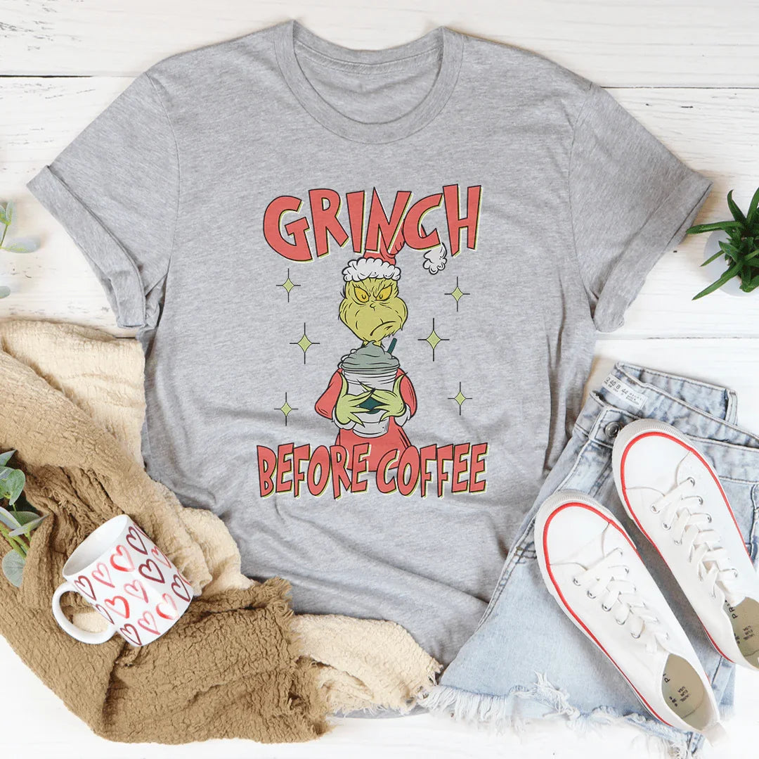 Grinch Before Coffee Tee product image 2