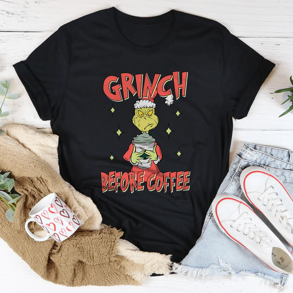 Grinch Before Coffee Tee product image 3