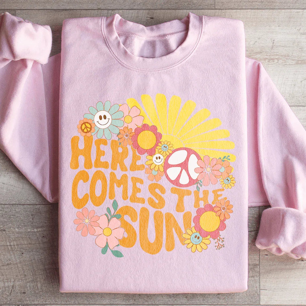 Here Comes The Sun Floral Retro Sweatshirt product image 1