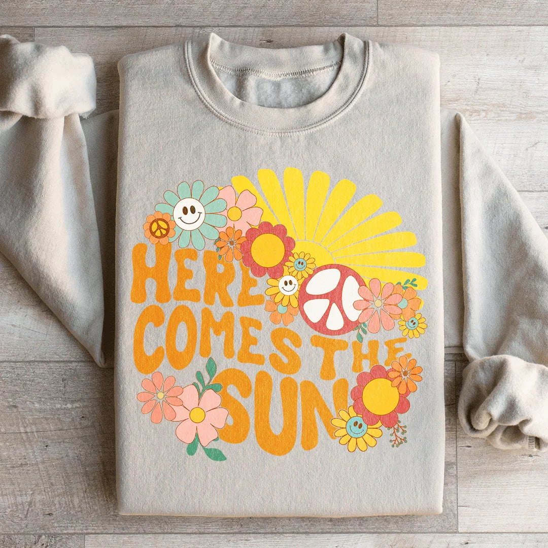 Here Comes The Sun Floral Retro Sweatshirt product image 4